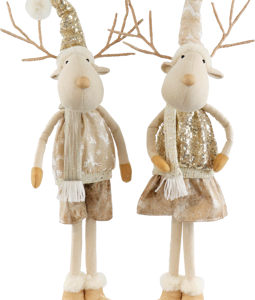 1086 ELK COUPLE GOLDEN DUST S/2